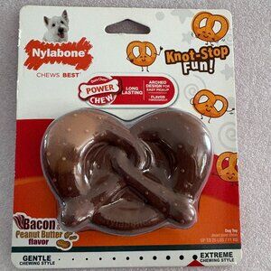 Nylabone BACON & PB Flavor Dog Chew Toy PRETZEL For Dogs Up To 25 lbs NEW SEALED